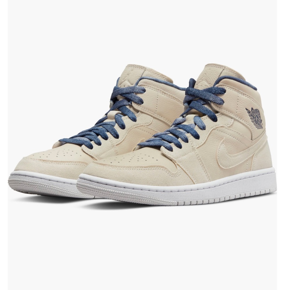 Air Jordan 1 Mid SE Shoes White Sand Drift Sail Navy Women's 6 DM9126-104